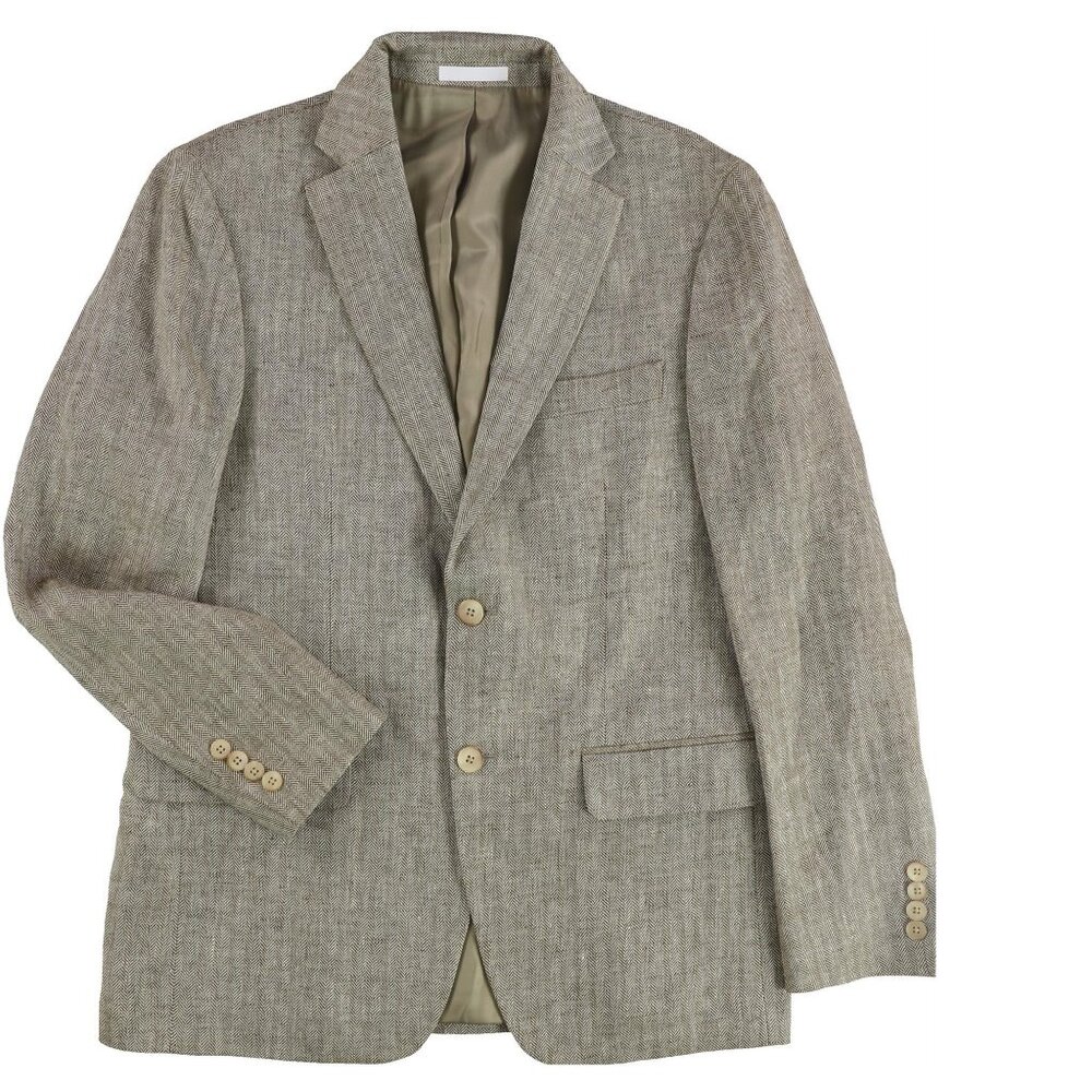 Lauren Ralph Lauren Mens UltraFlex Classic-Fit Linen Sport Coat Herringbone B4HP
